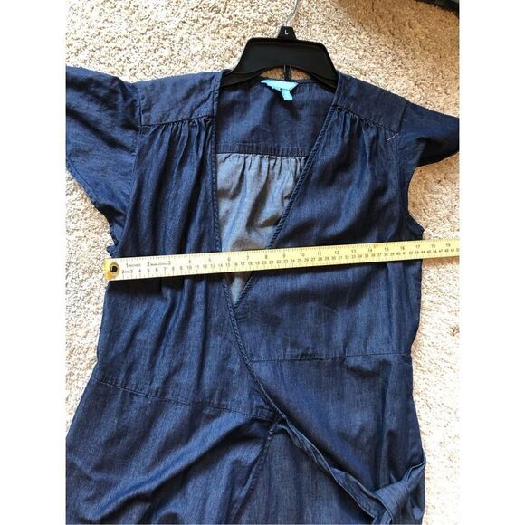 Draper James Women’s Blue Jean Wrap Style Short Sleeve Dress Size 6 - Picture 9 of 10